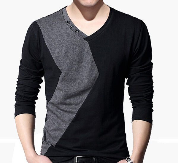 Fashion-Men-s-V-Neck-Long-Sleeve