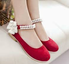 beautiful red flat shoe